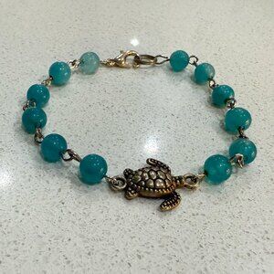 Beaded Turtle Charm Bracelet